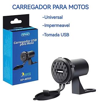 ￼Entrada USB Moto Carregador Celular Resistente Água