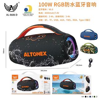 Caixa de Som Bluetooth Portátil 100W—RGB, IPX5