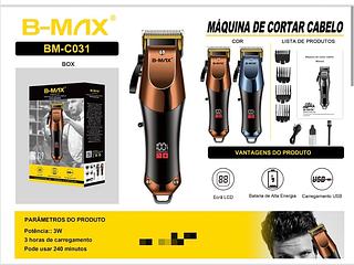 ￼Máquina De Cortar Cabelo Cortador Barbeador Aparador Profissional Acabamento Barba 8 Peças Elétrico