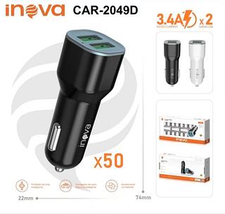 Carregador Veicular Inova Para Celular Automotivo Fonte 2 Entradas USB Carregamento Rápido