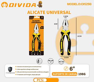 1 Alicate Universal 6'' Aço Carbono Emborrachado Isolado