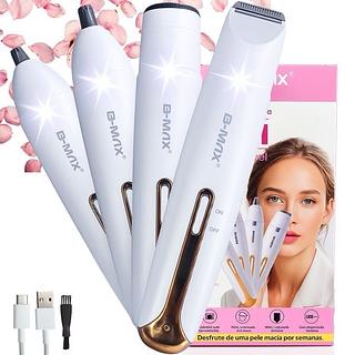 ￼Depilador elétrico feminino 4 em 1, barbeador para remoção de pelos, corpo, pelos do nariz, pelos das axilas, barba reca