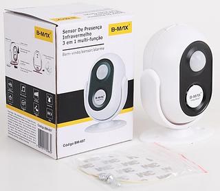 Sensor Detector De Presença Com Alarme E Infravermelho Bm607