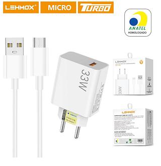 CARREGADOR TUBRO POWER 33W V8 Lehmox