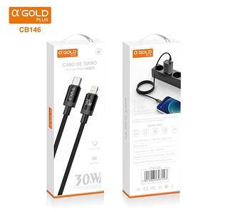 CABO DE CARGA RÁPIDA TURBO POWER 30W TIPO C PARA iPhone 1M METROS AGOLD