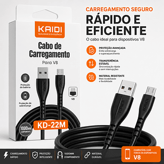 Original KAIDI cabo de carrega Rapido para V8 1m