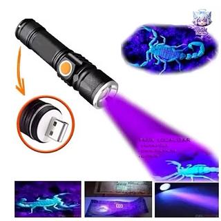 ￼Lanterna Led Potente Luz Ultravioleta Negra Uv T6 Escorpião
