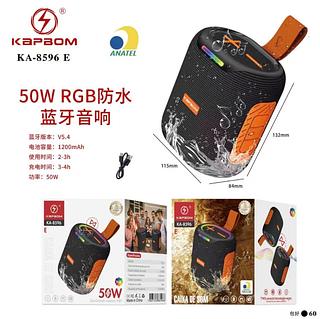Caixa de som Bluetooth de 50W RGB à prova d'água Bluetooth V5.4 Portátil KAPBOM
