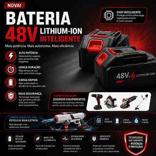 ￼Bateria portátil de pistola de limpeza de alta pressão de 48V