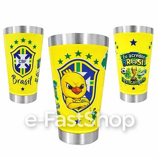 Copo Térmico Brasil 473ml—Cor Amarelo