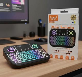 Mini Teclado Sem Fio 2 Em 1 Rgb Al-313 R Com Touchpad Atomax