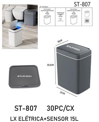 12L Lixeira Automática Inteligente com Sensor, Fácil de Abrir, Lixeira Doméstica de Toque