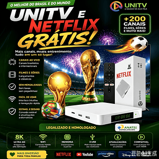 Tanto a UNI TV S10 quanto a Netflix são gratuitas，8K