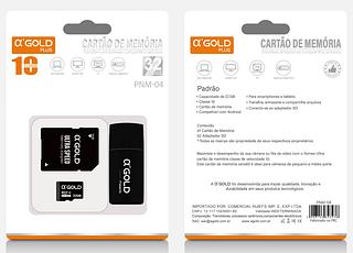 ￼Cartão de Memória Micro Sd 32Gb Original com Adaptador Sd para Celular Notebook Filmadora-AGOLD