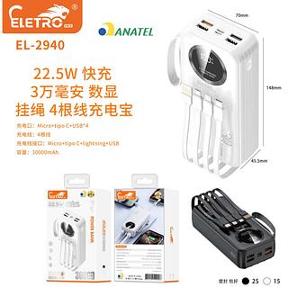 Carregador Portátil PowerBank 30.000 Anatel Original Power Bank 30000 Turbo Rápido Com 4cabo