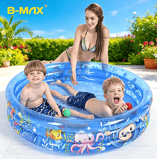 ￼Piscina Infantil 3 Anéis 253 Litros Estampa Fundo Do Mar 122x25cm Inflável Criança