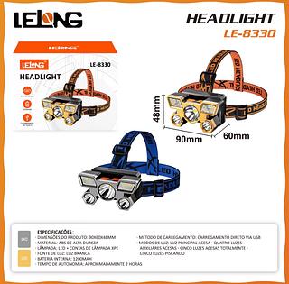 lanterna cabesa led racarregavel lelong