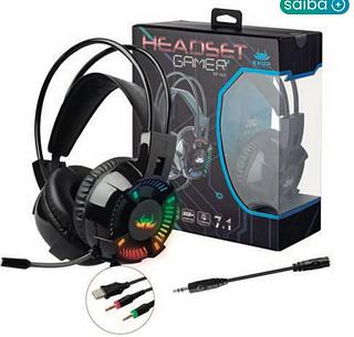 Fone Ouvido Headset Gamer Pro 7.1 Canais Fones Rubber Rgb