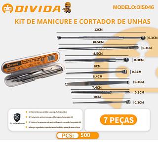 ￼Conjunto De 7 Peças Limpador Extrator Cera De Ouvido Limpeza Auricular Aço Inoxidável Com Estojo