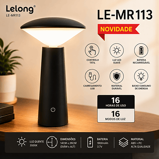Lâmpada de toque recarregável USB lâmpada de atmosfera romântica