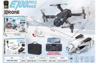 Drone E100 pro max 4k Prof câmera angular hd, wi-fi, fpv, alt hold, dobrável, rc quadrotor, helicóp,livre, brinquedos p crianças Com 2bateria