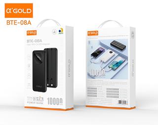 Carregador portátil BTE-08A Powerbank 10000 mAh A’gold