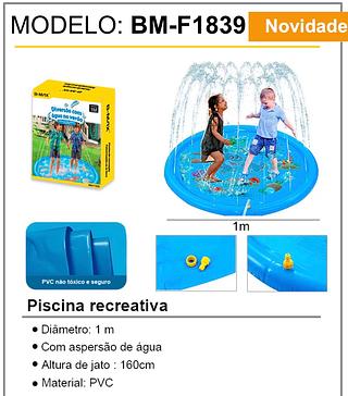 Piscina Tapete Chafariz Inflavel Agua Criança Cachorro Pet 1M—BMAX