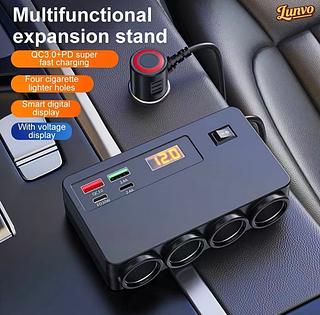 Adaptador De Isqueiro De Carro 120W 4 Em 1 12V/24V Tomada USB