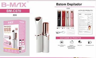 Depilador Batom Portátil Tira Pelos Buço Rosto Aparador Facial USB Removedor Eletrico Recarregável