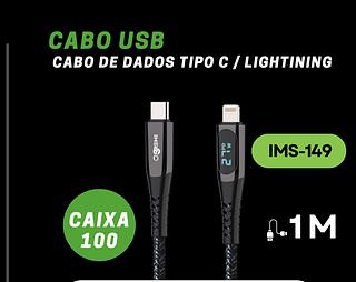 Cabo Carregador Lightning Imenso-149 Turbo Para Ios+typec 1m original 100%