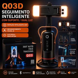 Gimbal Suporte Inteligente Celular C/Rastreador Facial Com Led