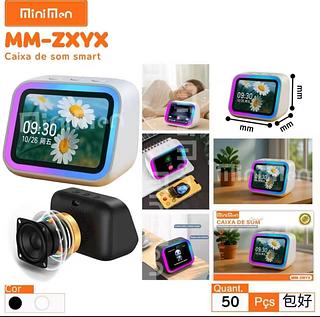 ￼Caixa de Som Alto-falante Inteligente Artificial De Relógio Com Tera Sensível ao Toque Tela Grande