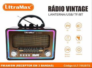 ￼Radio Retro bluetooth ,entrada usb,microsd，rgb ，com solar
