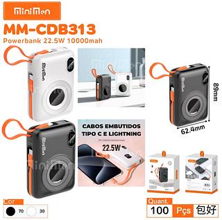 ￼Power Bank Turbo com 2 cabos embutidos 10000mAh 22.5W-Original