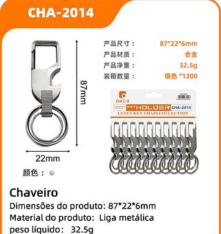 ￼Chaveiro Mosquetão Com Bussola pacote com 10pc
