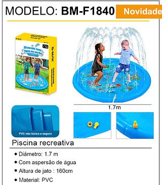 Piscina Tapete Chafariz Inflavel Agua Criança Cachorro Pet 1.7M—BMAX