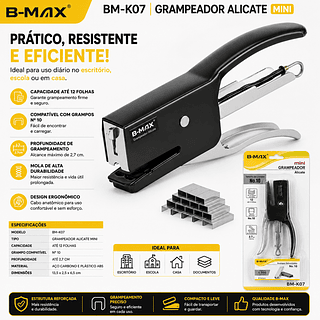 ￼ Mini Grampeador Alicate em Metal Para até 25 Folhas，includo 100pc grampos