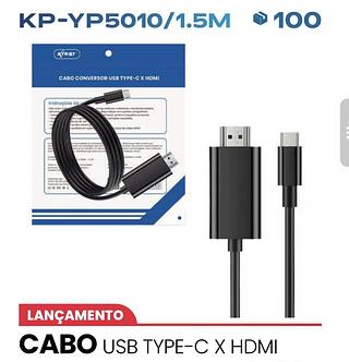 ￼1.5m 6.6ft 4K30Hz USB C para HDMI Conversor para Laptop Celular Tablet Connect Large Screen