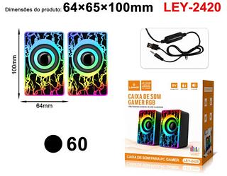 Alto-falante de mesa de computador com som de iluminação colorida RGB Plug and Play USB 2 alto-falantes