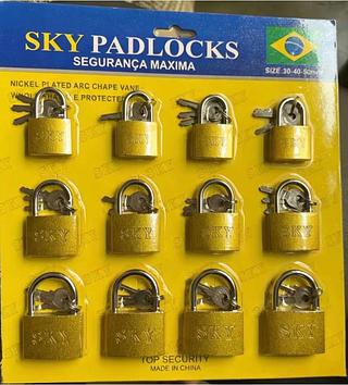 30-40-50mm Cartela Com 12 Cadeado Importado