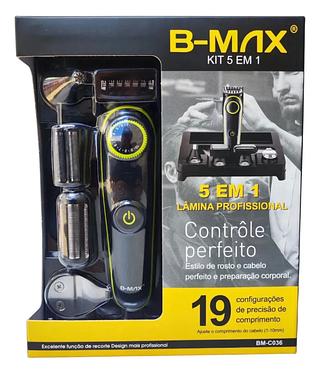 ￼Máquina De Cortar Cabelo Cortador Barbeador Aparador Profissional Acabamento Barba 8 Peças Elétrico