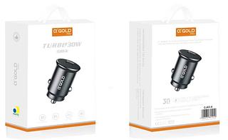 carrecador de carro usb-c PD turbo power 30+6A Agold