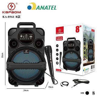 ￼Caixa Karaoke 2000W Microfone Bluetooth Usb Pen Drive Fm Portatil