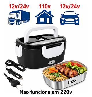 Marmita Elétrica Portátil 2 em 1 Carro 12V/24V e Tomada 110V para Casa, Carro, Uber e Caminhão—BMAX