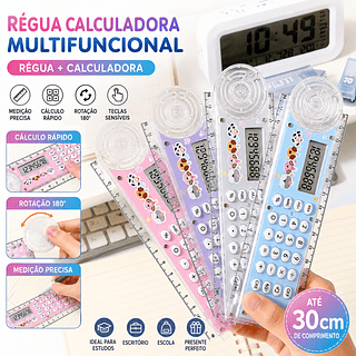 Calculadora de régua Régua multifuncional 3 em 1 Alunos da escola primária Tela dedicada de 8 dígitos Centímetro de régu