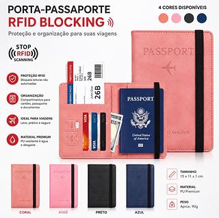￼Capa De Passaporte De Couro Com Proteção Rfid, Capa Para Cartão De Crédito E Cartão Sim De Viagem