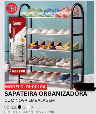 Sapateira 5 Andares Preto Organizadora Multiuso Desmontável Porta Sapatos E Tênis（41.5x18.5x71cm）