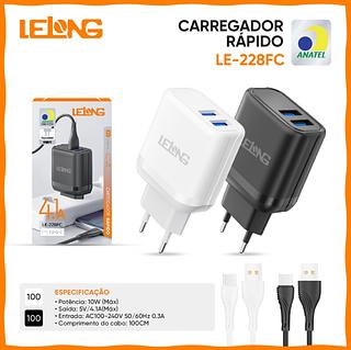 Carregador Com Cabo Turbo Rápido 4.1a + 2 Entradas Usb para Typec–LELONG