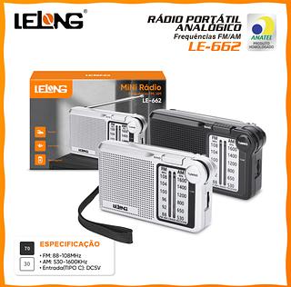 ￼Rádio AM FM de Bolso Portátil Antigo Recarregável—LELONG