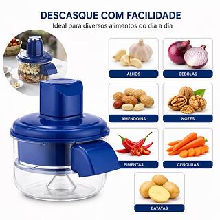 ￼Descascador Picador Elétrico Alho Batata Legumes Multiuso p/ Cozinha